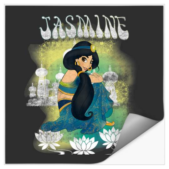 Disneyss Aladdin Jasmine Watercolor Flowers Graphic Stickers