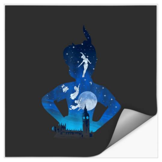 Disney Peter Pan Midnight London Flight Silhouet Stickers