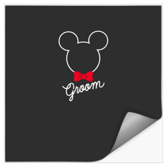 Disney Mickey Mouse Bowtie Groom Wedding T-Shirt Stickers