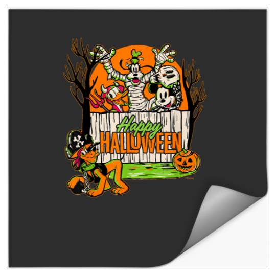 Disney 100 Mickey Donald Goofy & Pluto Happy Halloween D100 T-Shirt Stickers