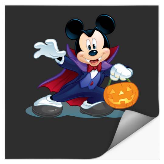 Disney Halloween Mickey Mouse Vampire Long Sleeve T-Shirt Stickers