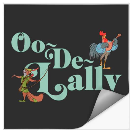 Disneyss Robin Hood Oo de lally Iconic Quote Chest Text Logo Stickers