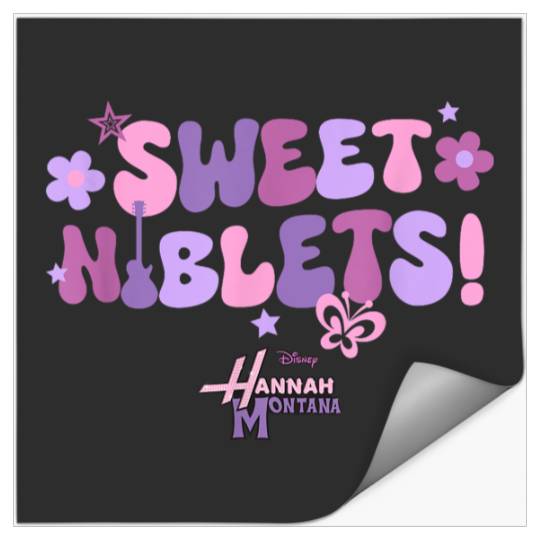Disneyss Hannah Montana Sweet Niblets Floral Chest Text Logo Stickers