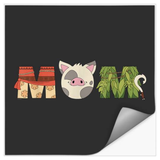 Disney Moana Letters Pua Maui Mothers Day Birthday Best Mom Stickers