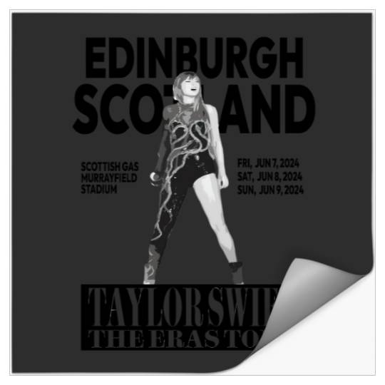 TaylorSwift Eras Tour - Edinburgh, Scotland - Black Classic T-Shirt Stickers