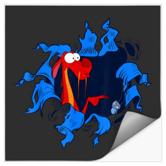 Disneyss Mulan Mushu Cri kee Takes The Blame Ripped Stickers