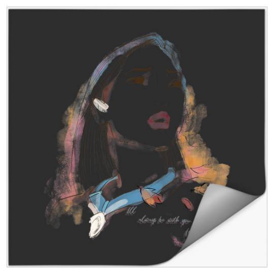 Disney Pocahontas Watercolor Portrait Quote Graphic Stickers