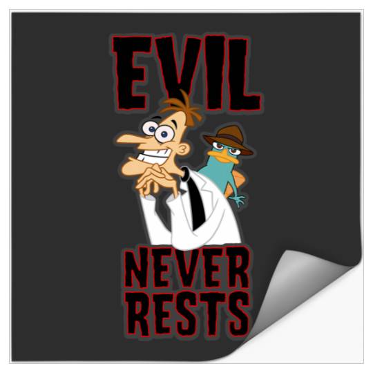 Disney Phineas And Ferb Evil Never Rests Agent P VS Dr. D Stickers