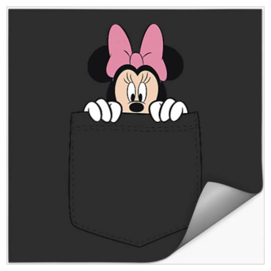 Black Disney Minnie Mouse Classic Fit  - Crew Neck Stickers