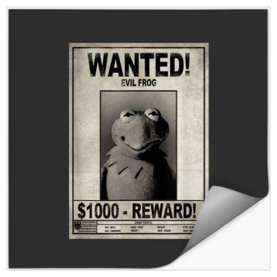 Disney The Muppets Wanted Evil Frog Reward  Post Stickers
