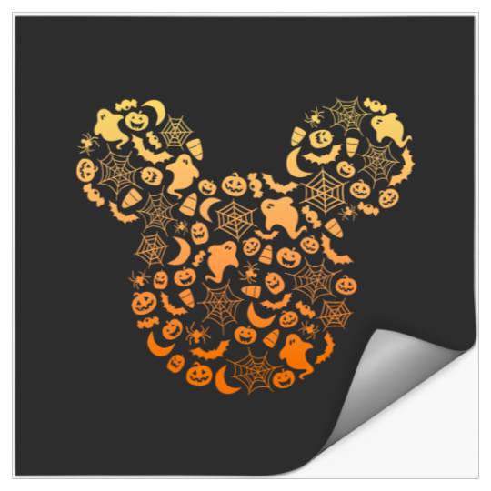 Disney Mickey Mouse Halloween Ghosts & Pumpkins Gradient Stickers