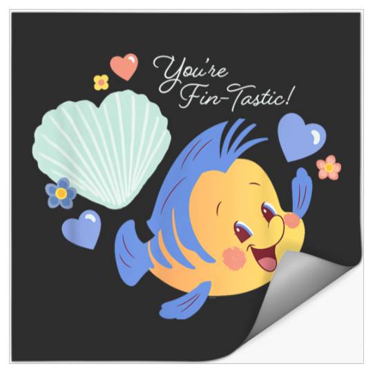 Disneyss Little Mermaid Flounder Youre Fin tastic Valentines Stickers