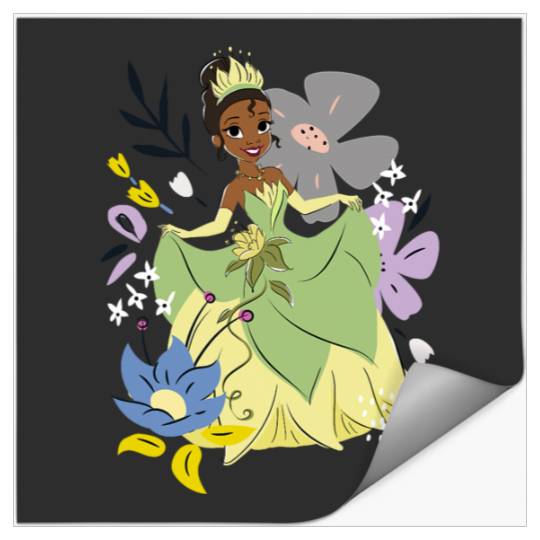 Disney The Princess And The Frog Tiana Cute Floral Portrait Stickers