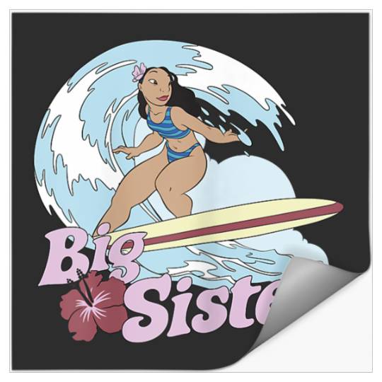 Disneyss Lilo Stitch Big Sister Nani Surfing Stickers