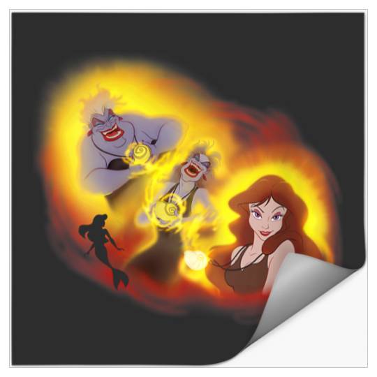 Disneyss The Little Mermaid Ursula Transformation Collage Stickers
