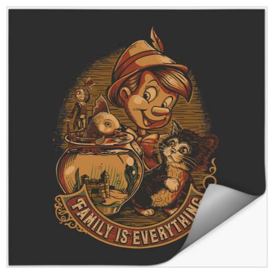Disney Pinocchio 2022 Family Is Everything Figaro Carving Stickers