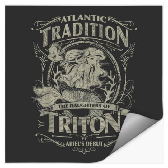Disneyss Little Mermaid Atlantic Tradition Poster Graphic Tee Stickers