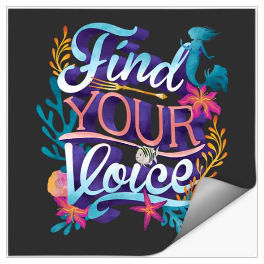 Disneyss The Little Mermaid Find Your Voice Quote Logo Stickers