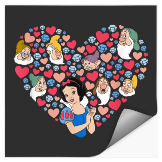 Disneyss Snow White And The Seven Dwarfs Heart Valentine's Day Stickers
