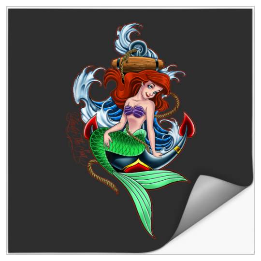 Disneyss Little Mermaid Under The Sea Tattoo Style Portrait Stickers