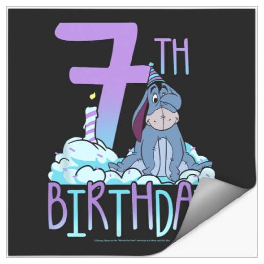 Disney Winnie The Pooh Eeyore Seventh Birthday Stickers