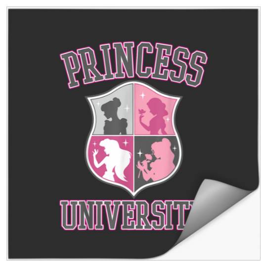 Disney Princess University College Text Logo Gra Stickers