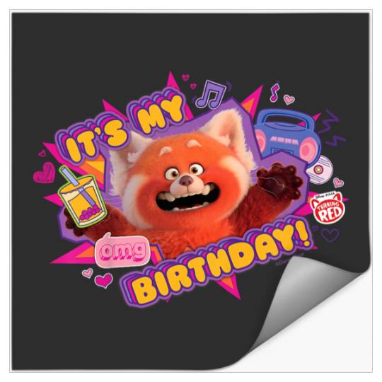 Disneyss And Pixarss Turning Red Its My Birthday Panda Mei Stickers