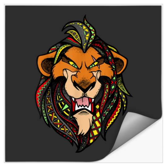 Disneyss Lion King Scar Pattern Fill Head shots Portrait Stickers