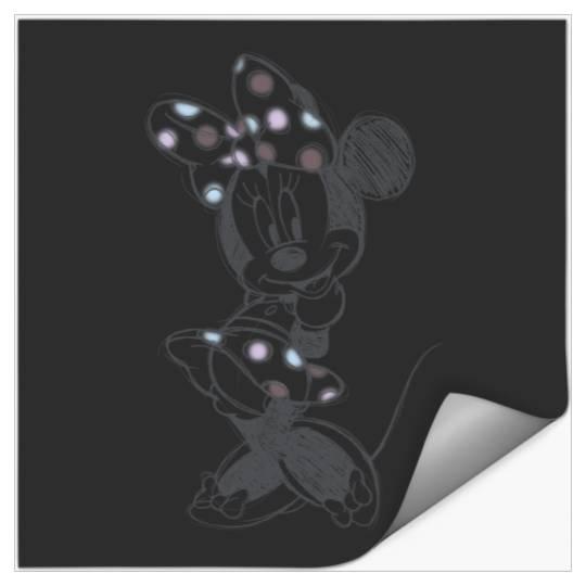 Disney Minnie Mouse  Sweetie Pastel Polka Dot Sketch Stickers