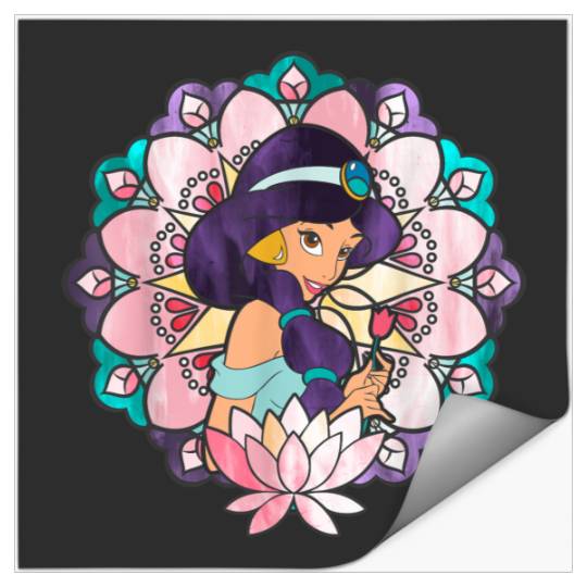 Disneyss Aladdin Jasmine Stained Glass Lotus Graphic Stickers
