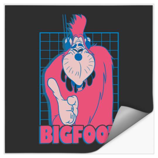 Disney A Goofy Movie Retro  Neon Bigfoot Grid Stickers