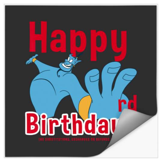 Disney Aladdin Genie Quote Portrait Happy 3rd Birthday Stickers