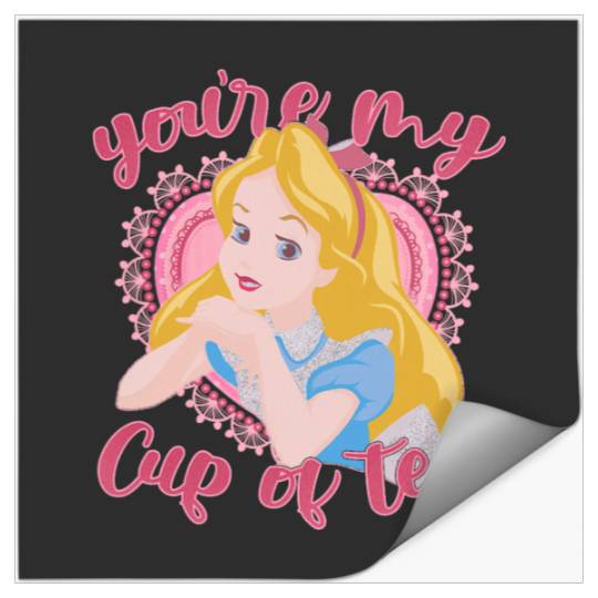 Disney Alice In Wonderland Alice Valentine's Day Cup Of Tea Stickers
