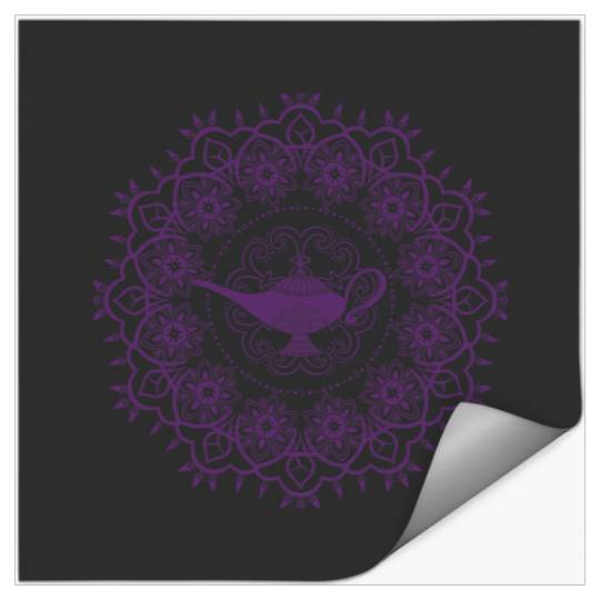Disney Aladdin Genie's Lamp Purple Mandala Stickers