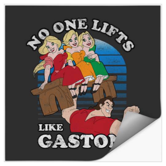 Disney Beauty and the Beast Retro No One Lifts Like Gaston Stickers
