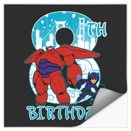 Disney Big Hero 6 Baymax Hiro 8th Birthday Graphic Stickers