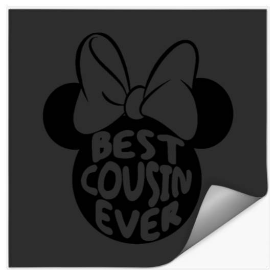 Disney Minnie Mouse Best Cousin Ever Big Chest Text Logo Stickers