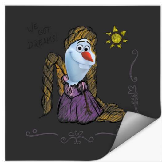 Disney Olaf Presents Rapunzel Costume Sketch Stickers