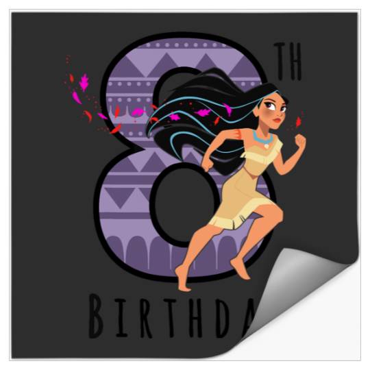 Disney Pocahontas 8th Birthday Cartoon Portrait Stickers