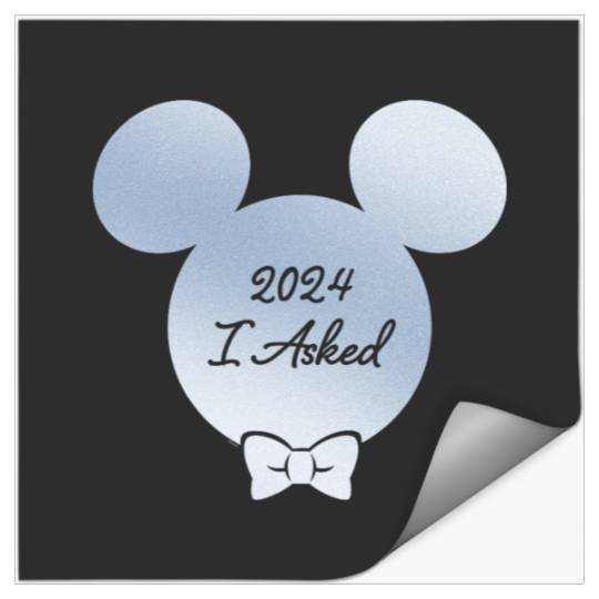 Disney I Asked Proposal Engagement Bow Tie Groom Mickey ‘24 Stickers