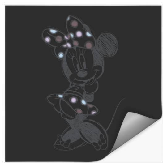 Disney Minnie Mouse  Sweetie Pastel Polka Dot Sketch Stickers