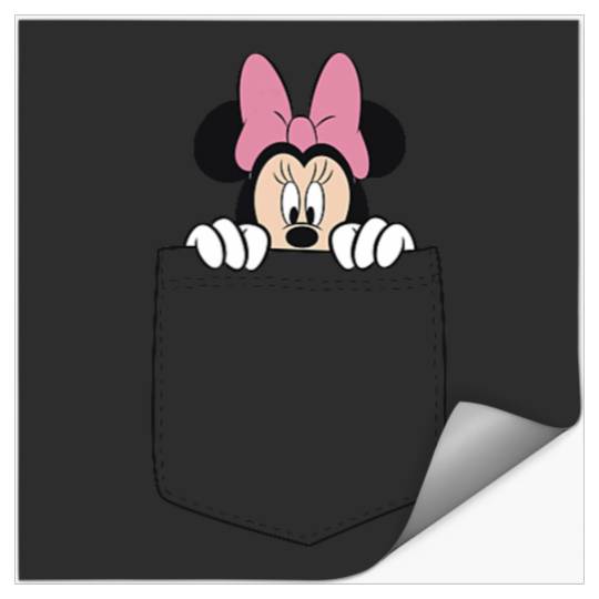 Black Disney Minnie Mouse Classic Fit  - Crew Neck Stickers