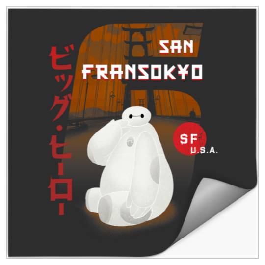 Disney Big Hero 6 San Fransokyo Baymax Kanji  Poster Stickers