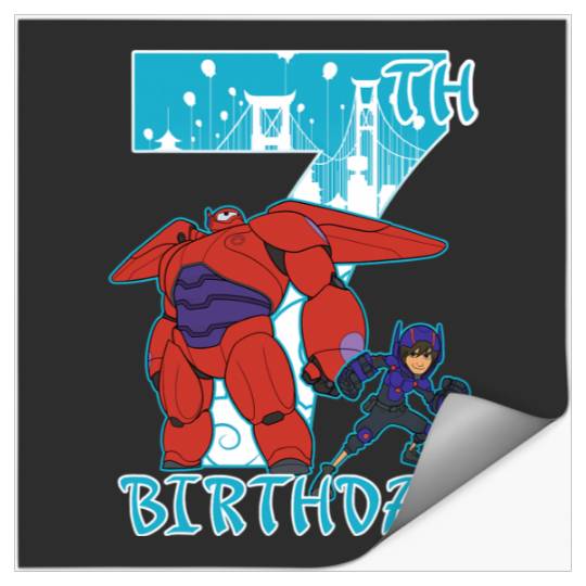 Disney Big Hero 6 Baymax Hiro 7th Birthday Graphic Stickers