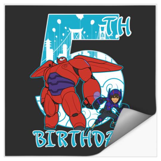 Disney Big Hero 6 Baymax Hiro 5th Birthday Graphic Stickers