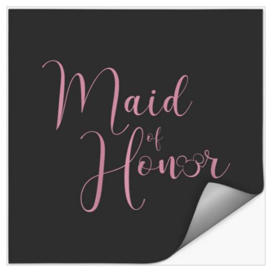 Disney Mickey And Friends Maid Of Honor Simple Pink Text Stickers