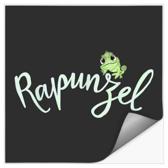 Disneyss Tangled Pascal On Rapunzel Cursive Text Graphic Tee Stickers