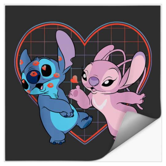 Disneyss Lilo And Stitch Angel Heart Kissses Stickers