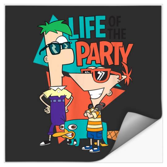 Disneyss Phineas And Ferb Life Of The Party Cool Group shots Stickers