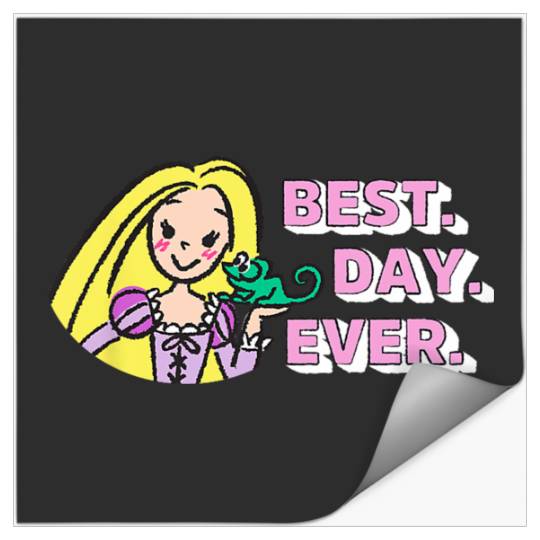 Disneyss Tangled Rapunzel Pascal Drawing Best Day Ever Logo Stickers